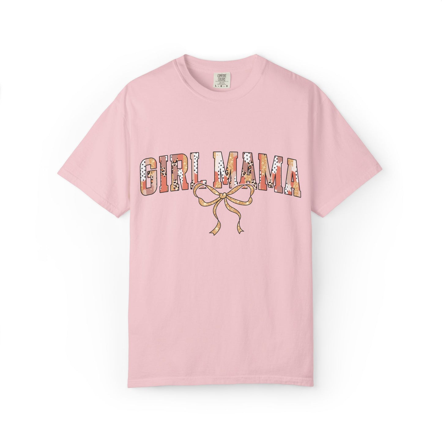 Trendy Girl Mama Comfort Colors shirt with bow and leopard western aesthetic for stylish moms