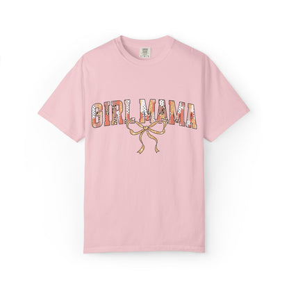 Trendy Girl Mama Comfort Colors shirt with bow and leopard western aesthetic for stylish moms